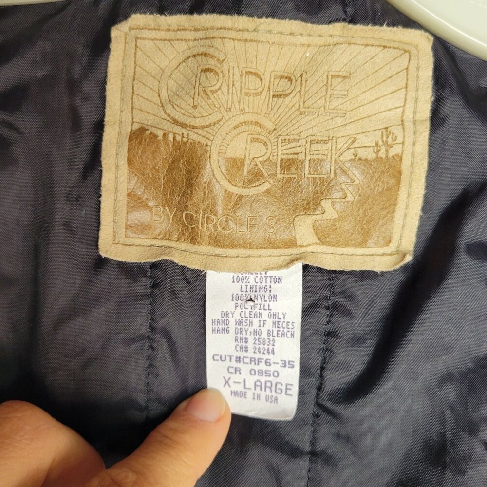 Vintage Cripple Creek Men Jacket Sz XL Colorblock Cotton & Nylon Zip Pockets - Picture 5 of 11